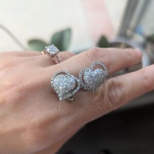 Sterling Silver 925 Diamond Earrings 💎 (As-Is / Repair or Reset)